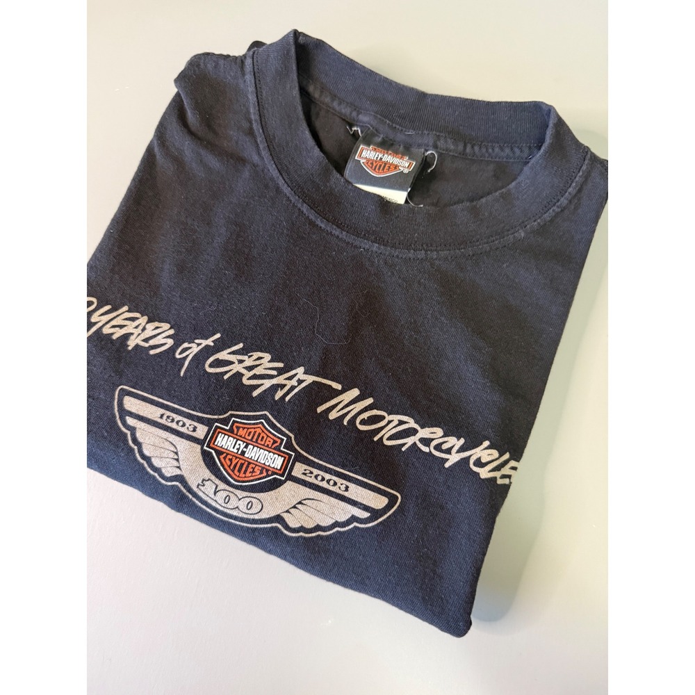 Harley-Davidson 100th Anniversary T-Shirt Black XL 1903-2003 Willie G Men's